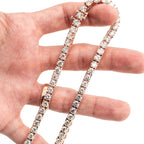14k Rose Gold 20ctw Round Cut Diamond Tennis Necklace
