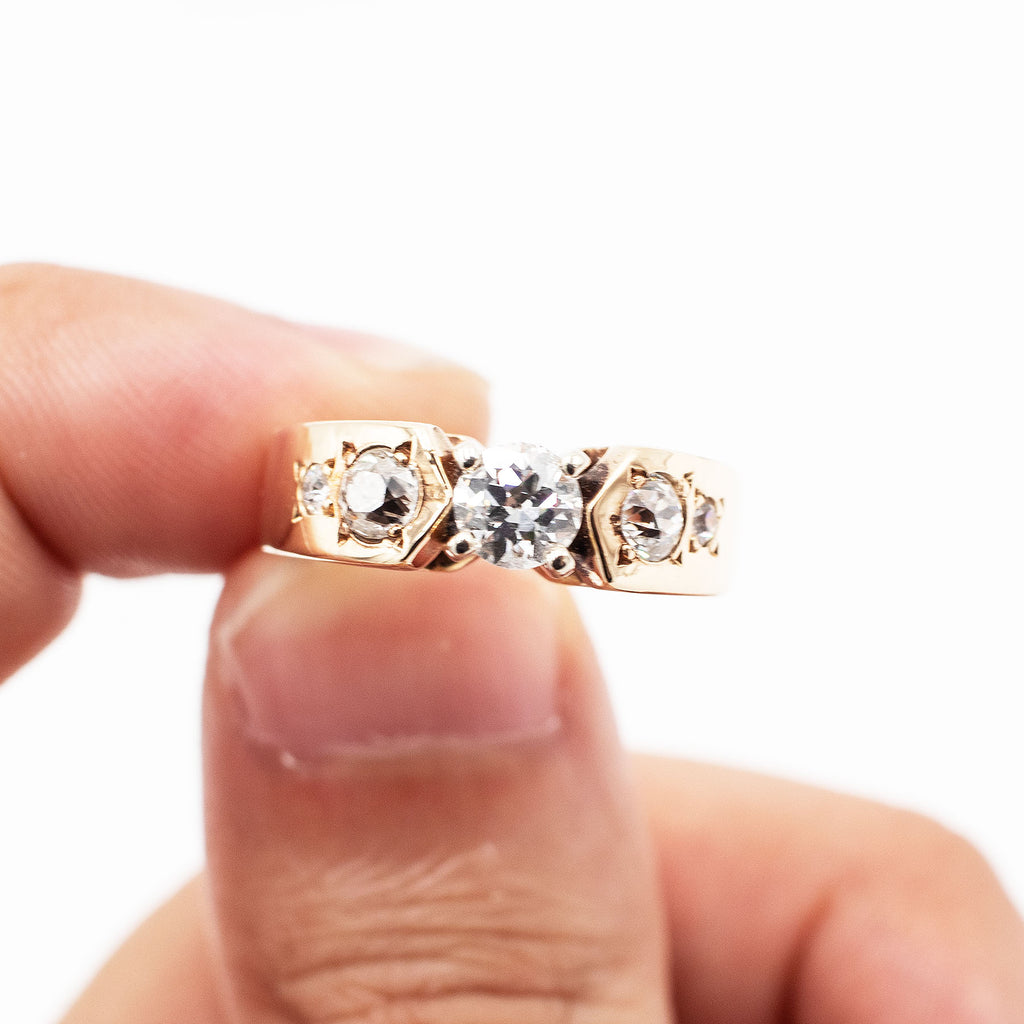 14k Yellow Gold 0.38ctw Round Diamond Engagement Ring