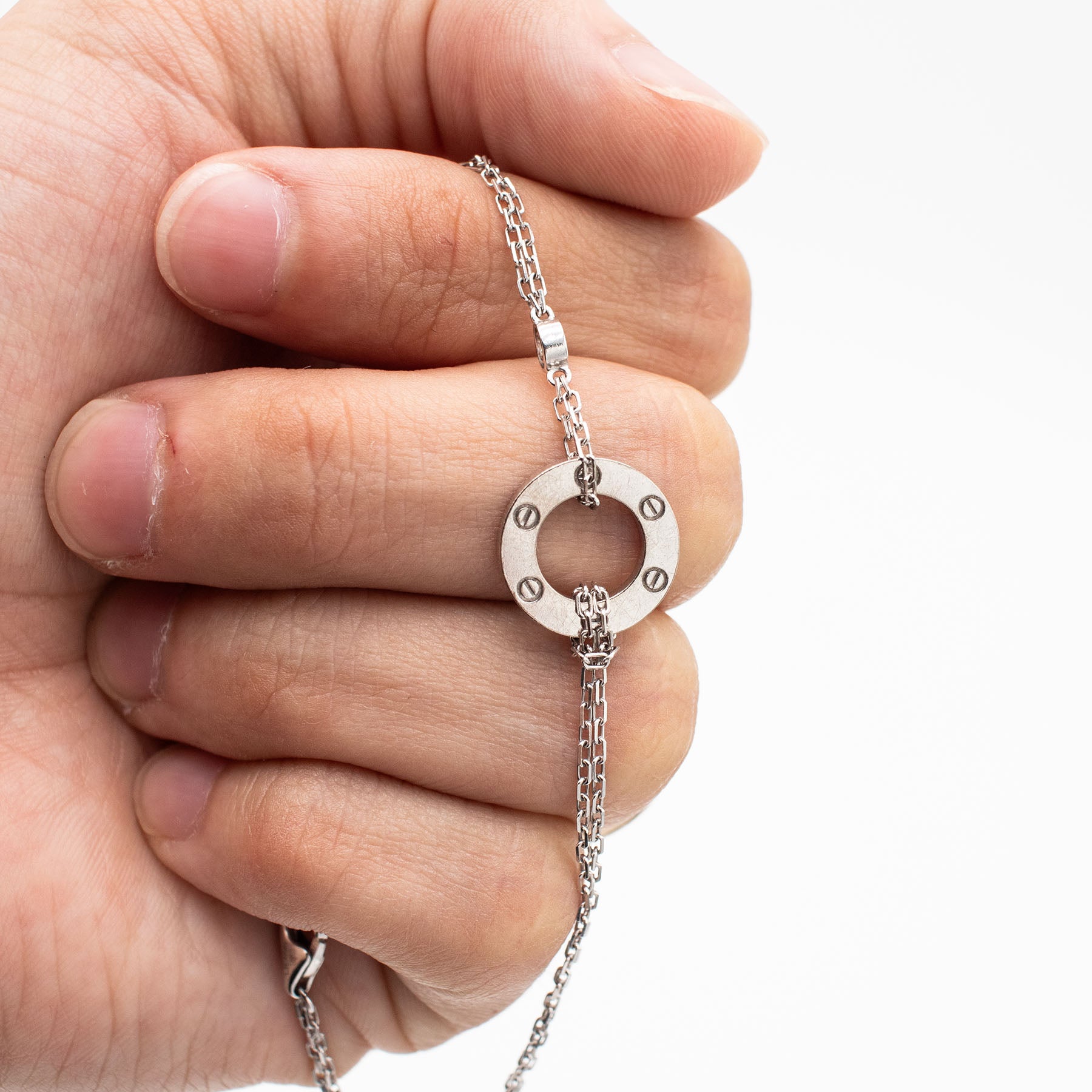 Cartier 18k White Gold "Love" loose chain bracelet