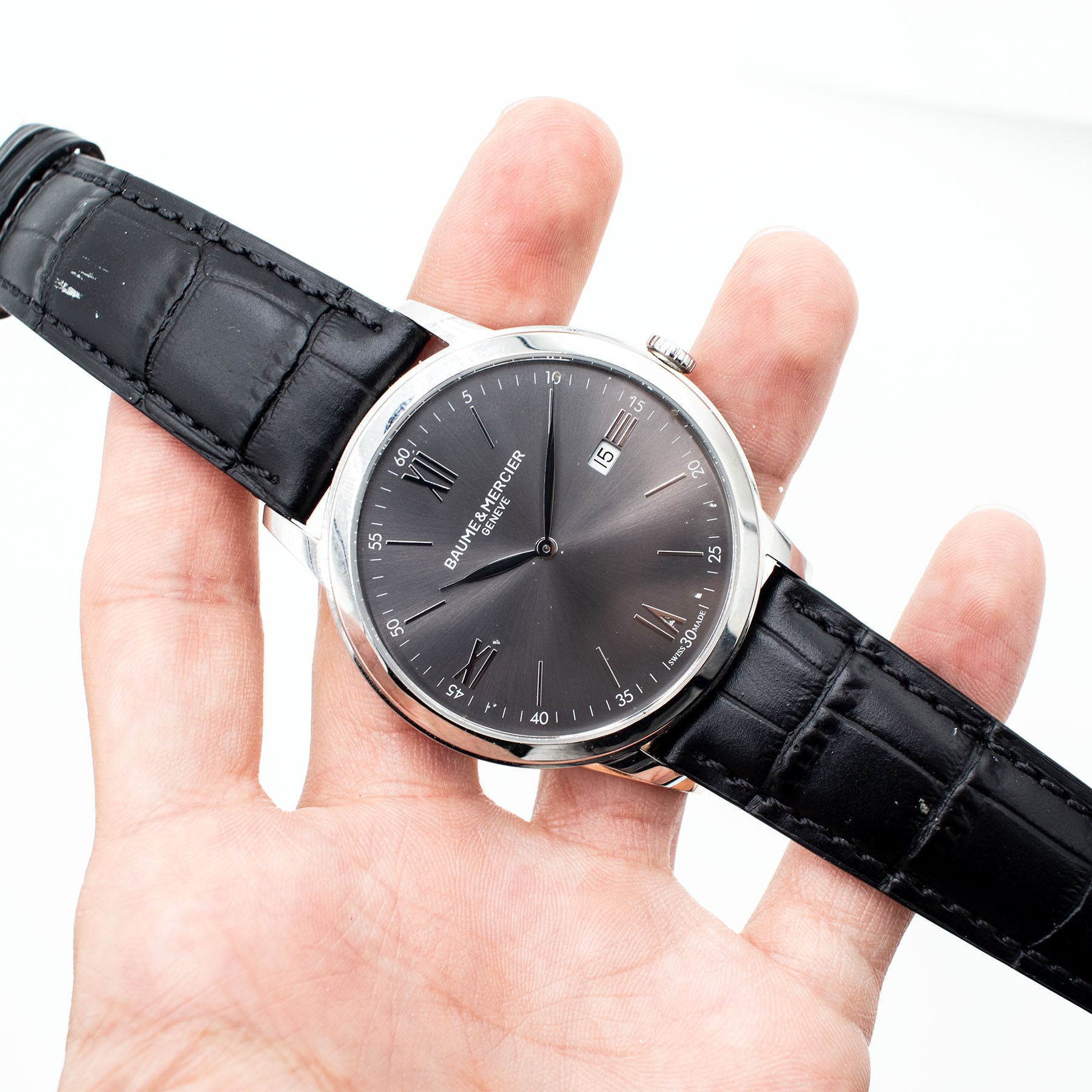 Baume Mercier Classima Stainless Steel Dark Gray Dial Watch