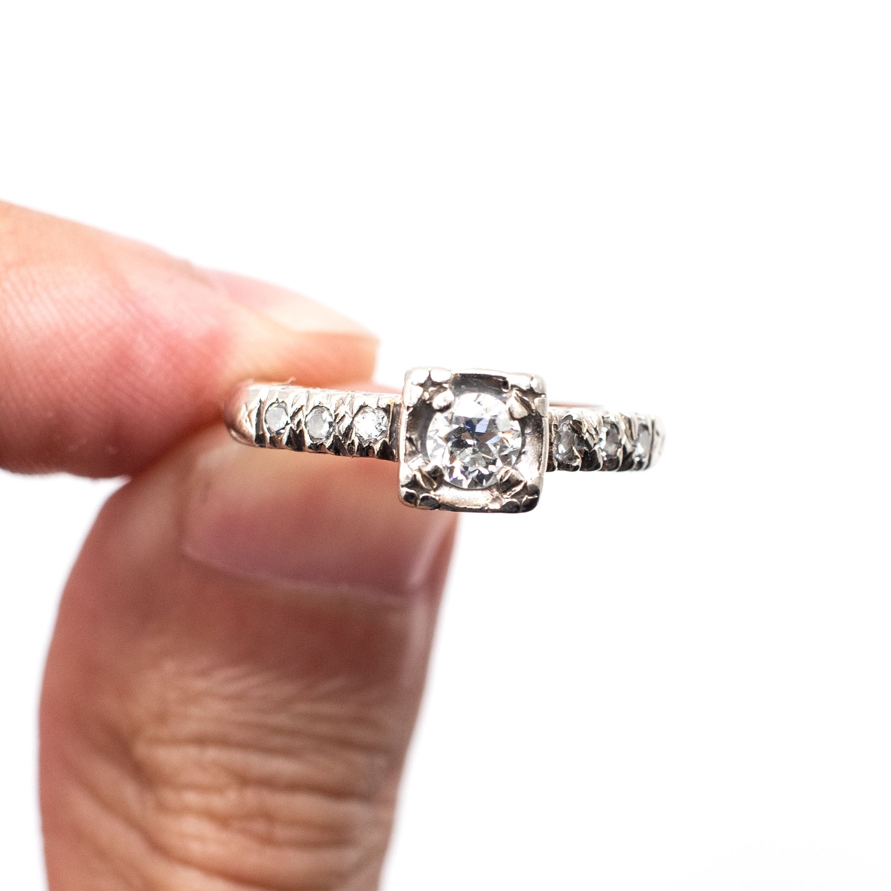 14k White Gold 0.50ctw Round Diamond Ring