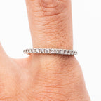 10k White Gold Halfway Round Diamond Wedding Band Ring