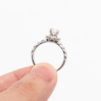 14k White Gold Round Cut Diamond Engagement Ring