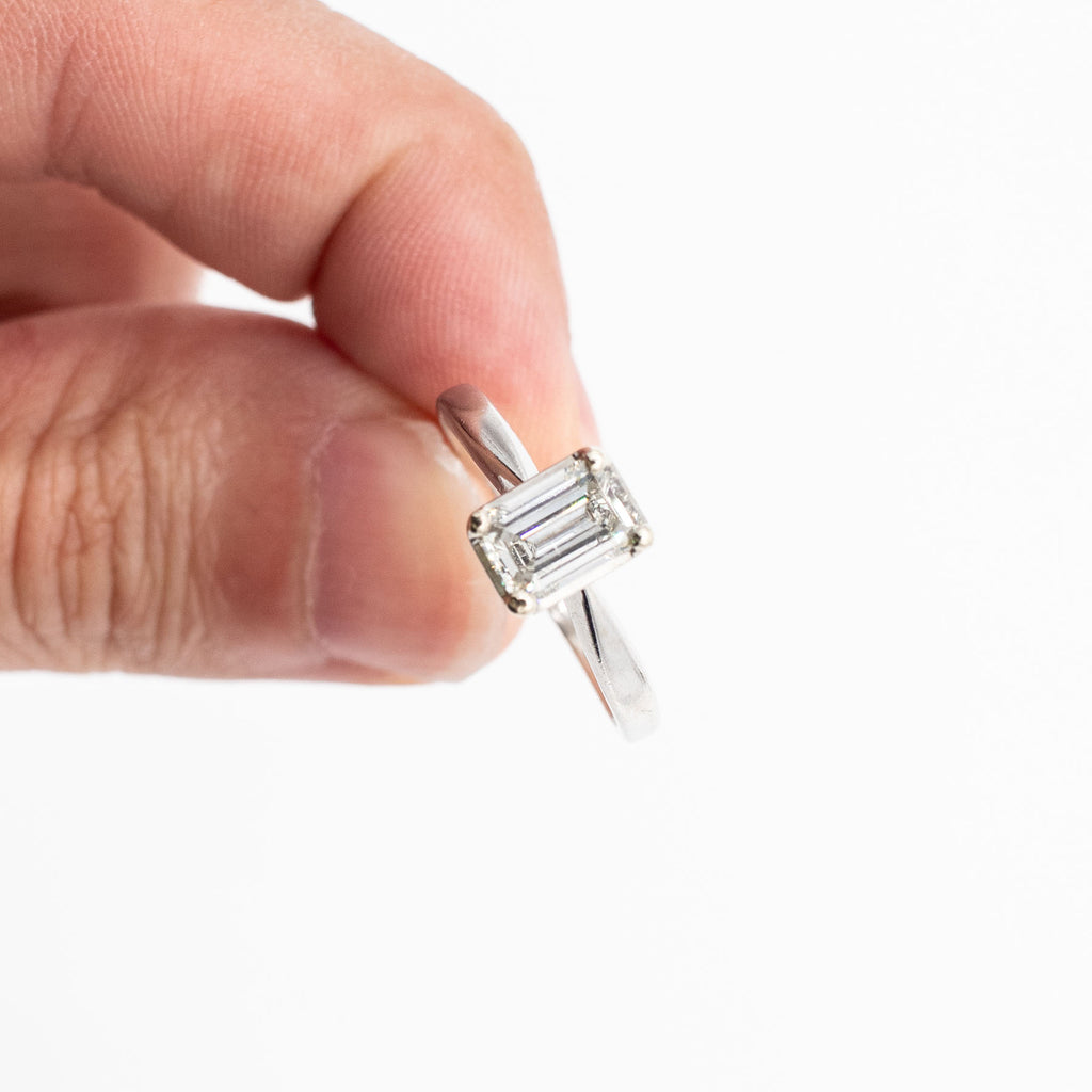 14k White Gold Two Piece Diamond Baguette Ring