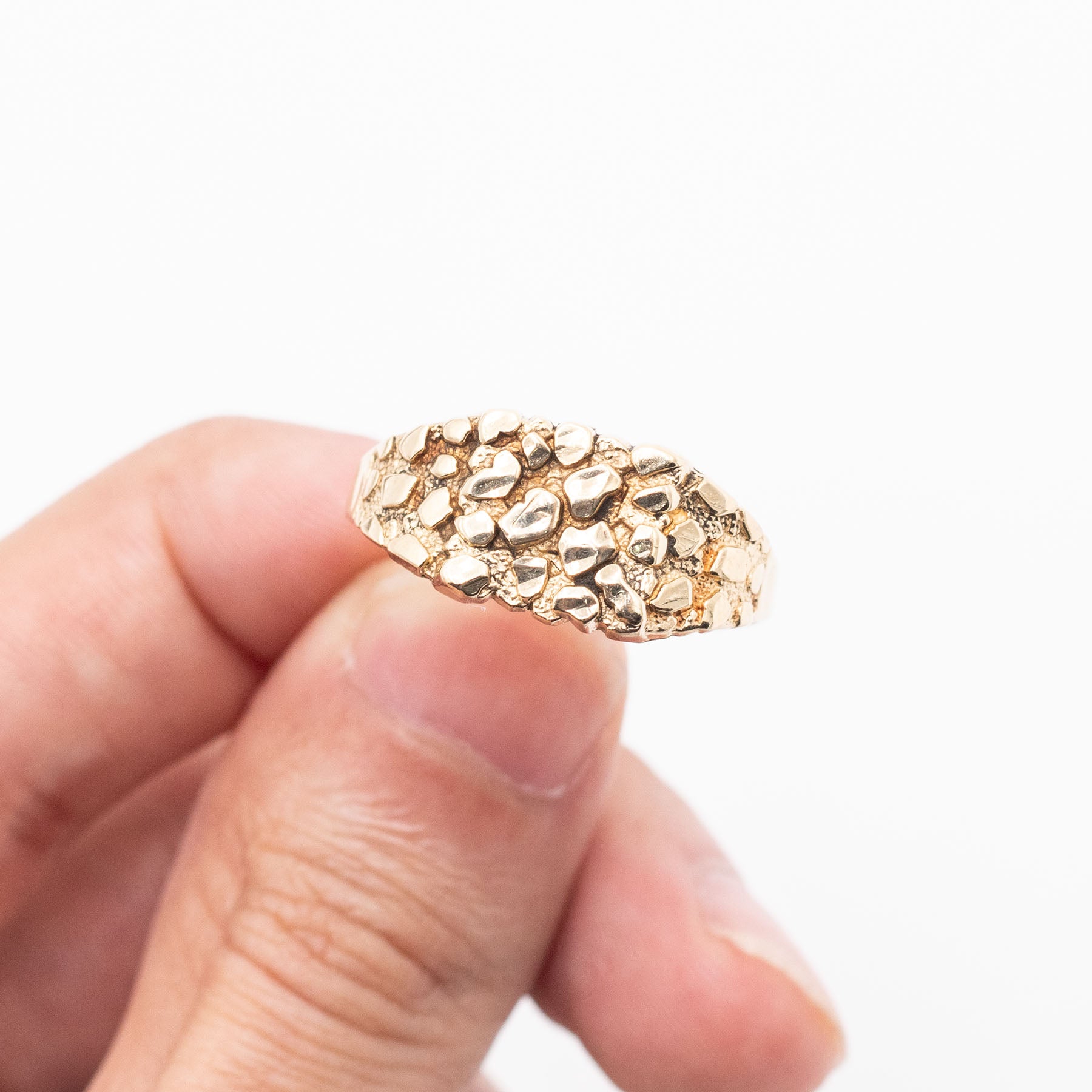 10k Yellow gold Hammered Nugget Ring
