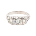 14k White Gold 0.85ctw Three Stone Diamond Ring