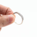 14k White Gold Round Diamond Three Piece Engagement Ring