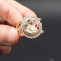 10k Yellow Gold Virgin Mary Enamel Ring