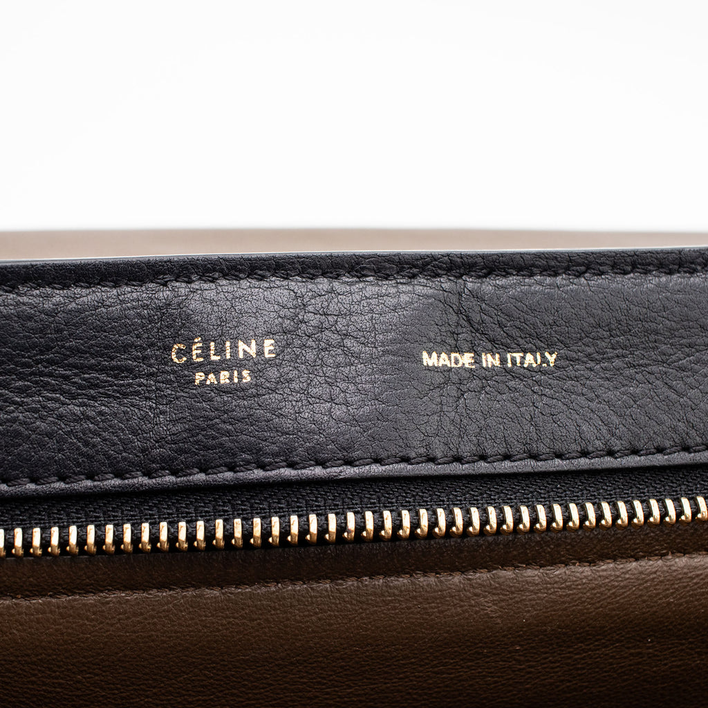 Celine Trapeze Gray and Blue Shoulder Leather Handbag