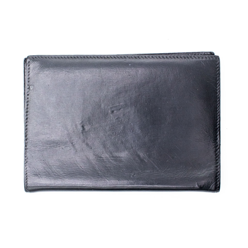 Hermes Passport Agenda Folding Black Leather Wallet