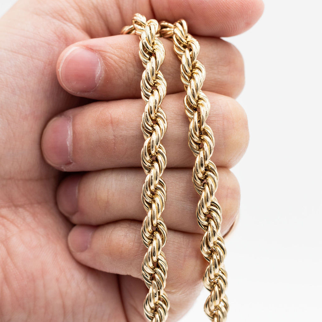 10k Yellow Gold Rope Link Chain Necklace