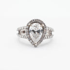 14k White Gold Pear Shape Diamond Setting Ring
