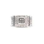 18k White Gold 0.75ctw Diamond Invisible Set Wide Ring