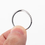 14k White Gold Round Diamond Halo Engagement Ring & Band Set