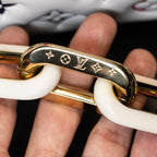 LOUIS VUITTON Monogram Embossed Coussin PM White Handbag