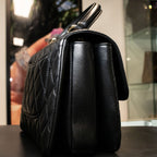 Chanel Trendy CC Top Handle Gold Hardware Quilted Black Leather Handbag