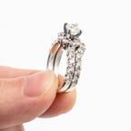 14k White Gold Round Cut Diamond Engagement Ring