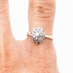 14k Yellow Gold Round Cut Diamond Cluster Ring