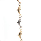 14k Tri Tone Dolphin Link Bracelet
