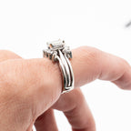 14k White Gold Two Piece Diamond Baguette Ring