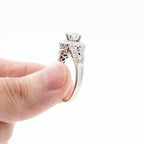 14k White Gold Round Diamond Three Piece Engagement Ring