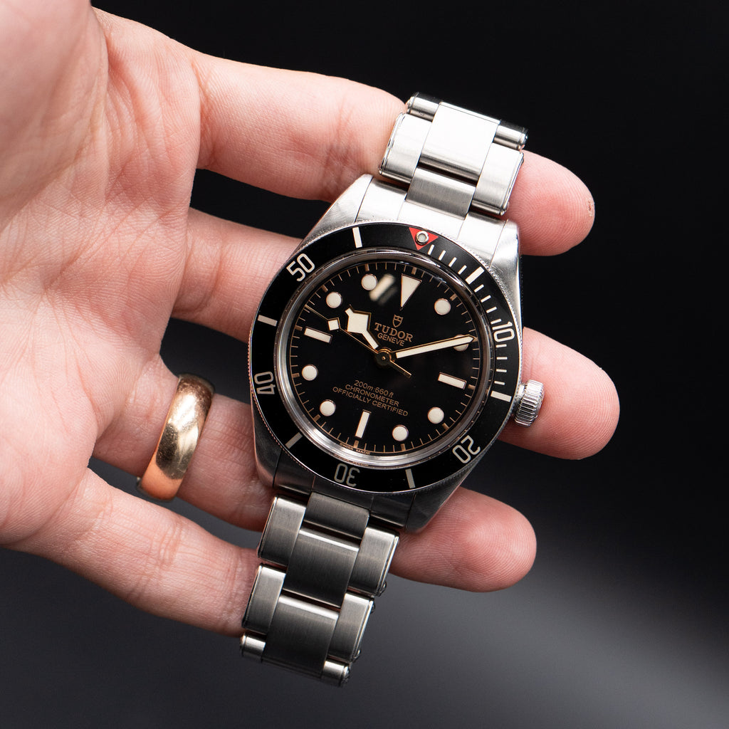 Tudor Black Bay Black Dial Stainless Steel Watch With Box And Papers