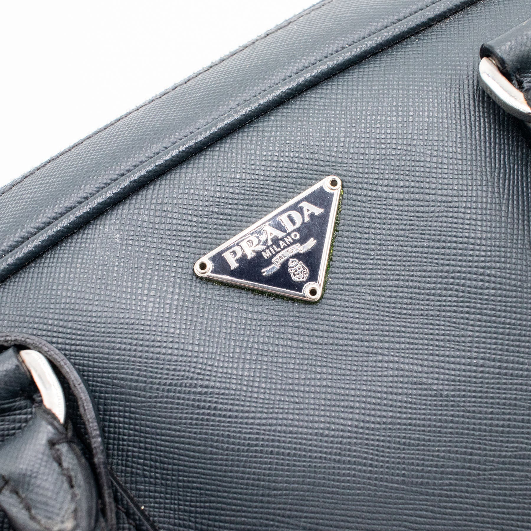 Prada Saffiano Leather Blue Gray Handbag