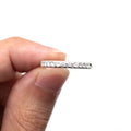 14k White Gold Round Diamond Halfway Wedding Band (1 stone missing)