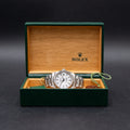Pre-owned Rolex 16234 Datejust white dial stainless steel watch with box and papers