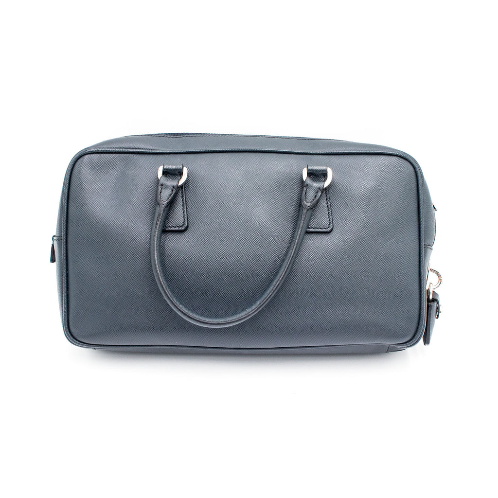 Prada Saffiano Leather Blue Gray Handbag