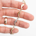 14k Tri Tone Dolphin Link Bracelet