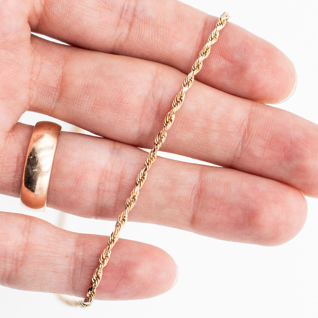 10k Yellow Gold Rope Chain Necklace