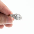 14k White Gold Round Diamond Three Piece Engagement Ring