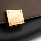 Celine Trapeze Gray and Blue Shoulder Leather Handbag