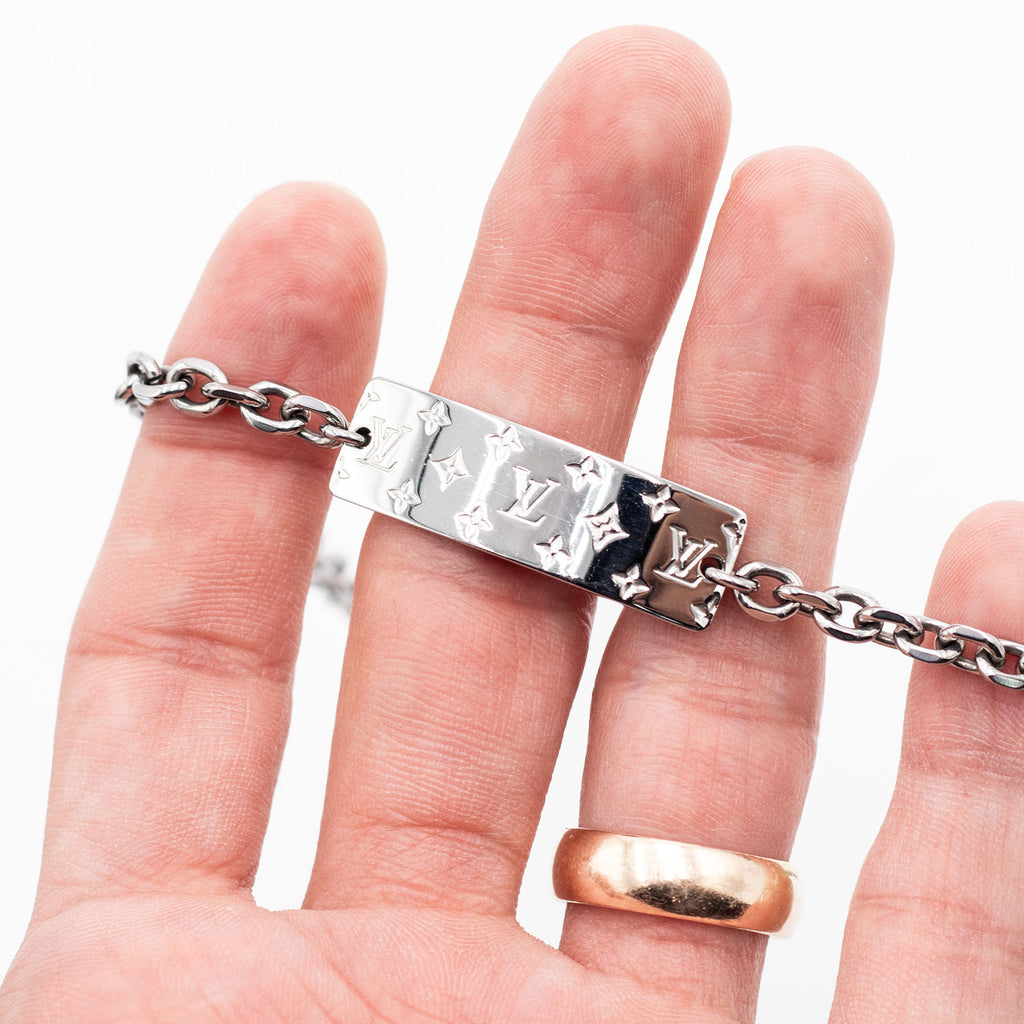 Louis Vuitton stainless Steel Monogram Chain Bracelet
