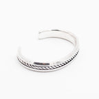 David Yurman Sterling Silver Cable Insert Cuff Bangle Bracelet