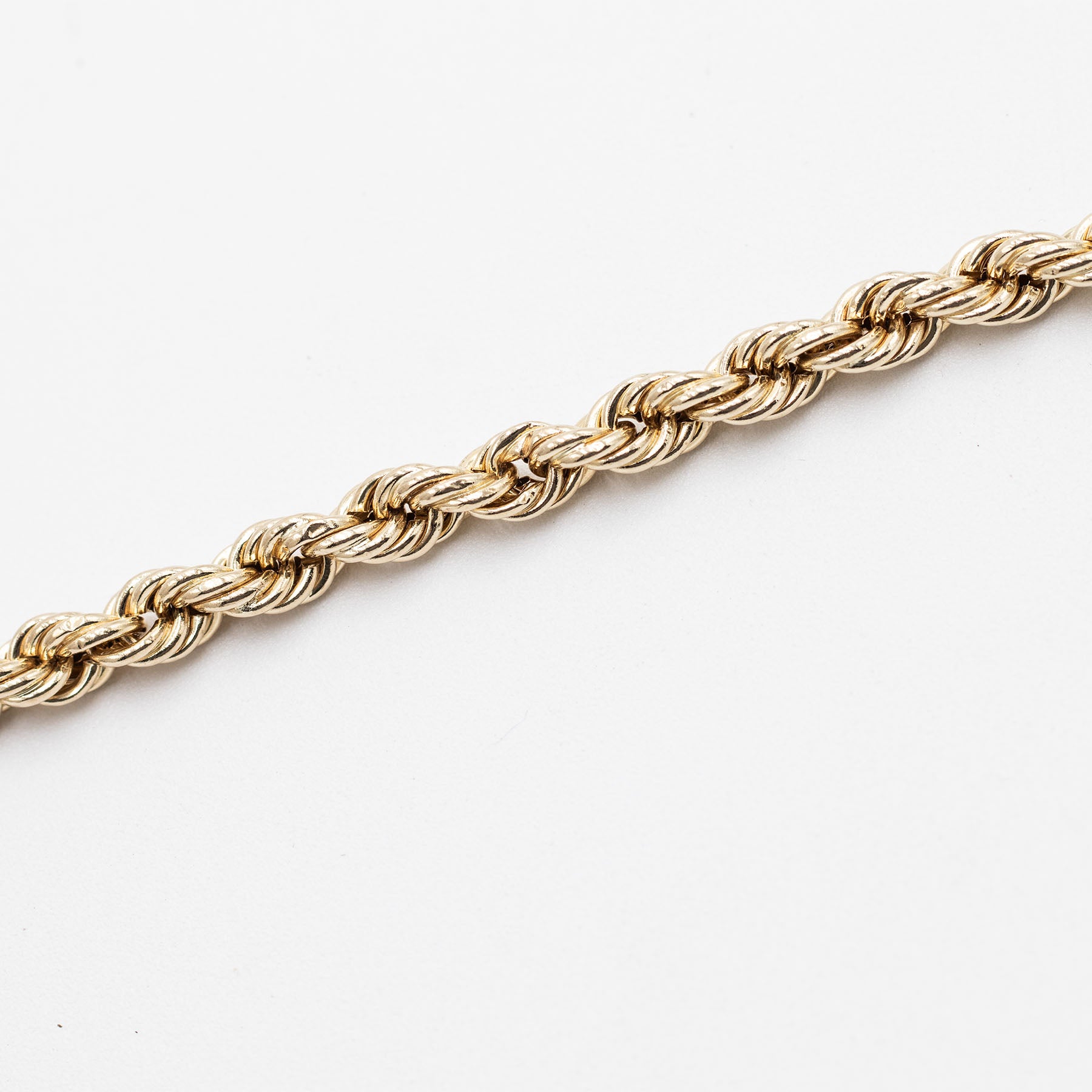 10k Yellow Gold Rope Link Chain Necklace