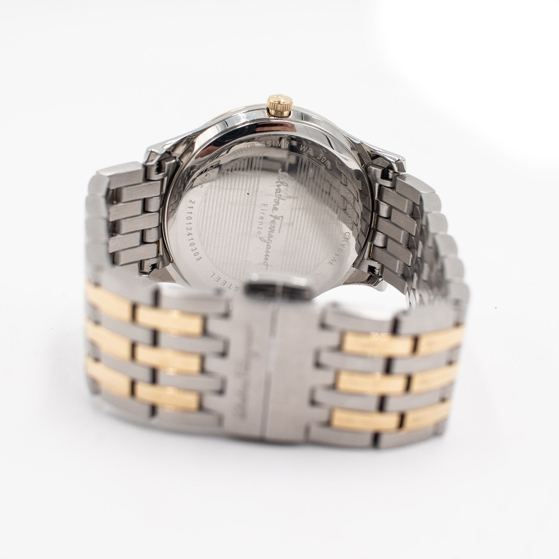 Salvatore Ferragamo Slim Two Tone Blue Dial Watch