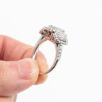 14k White Gold Baguette & Round Invisible Set Ring