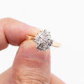 14k Yellow Gold Round Cut Diamond Cluster Ring