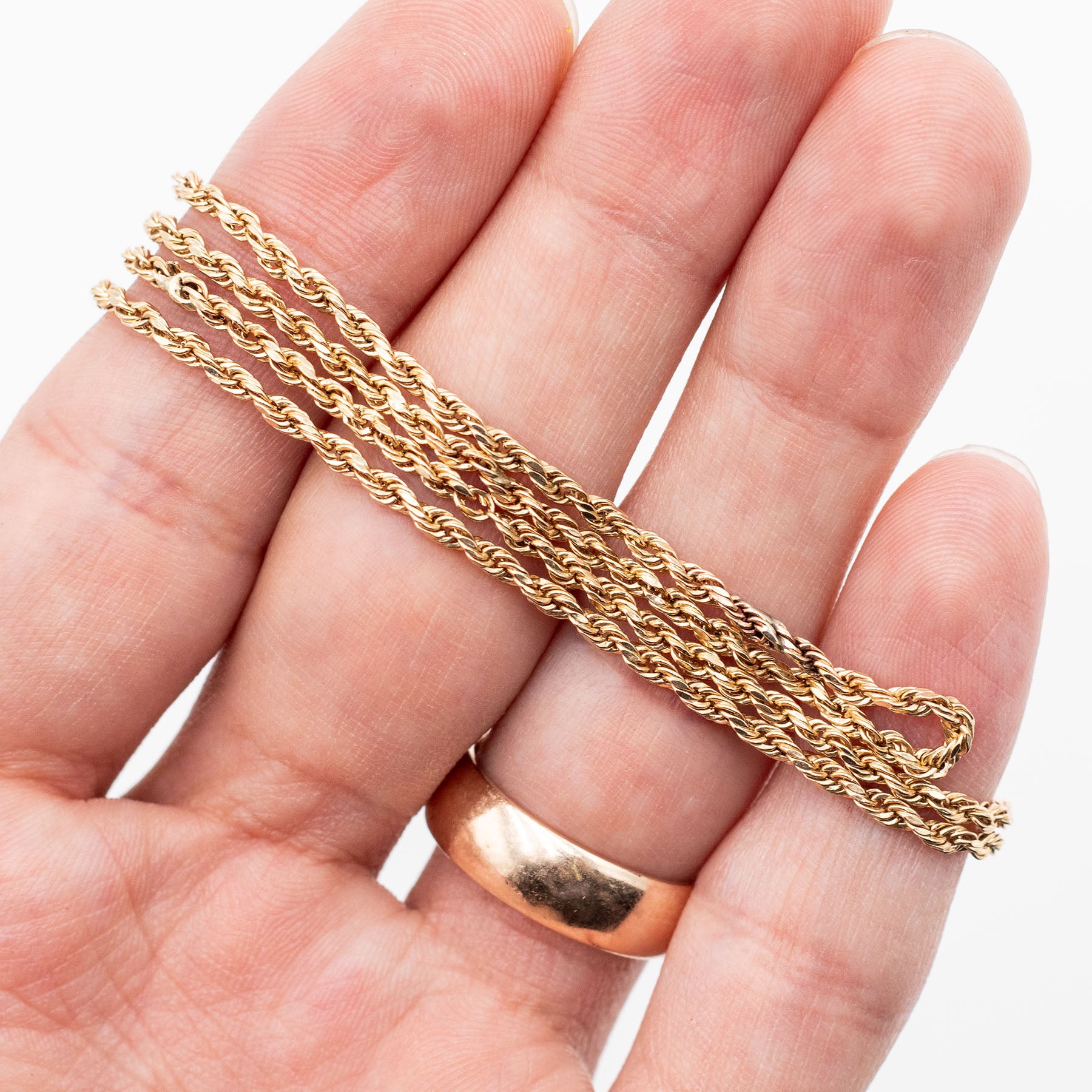 10k Yellow Gold Rope Chain Necklace