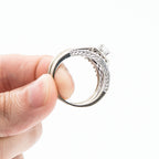 14k White Gold Round Diamond Three Piece Engagement Ring