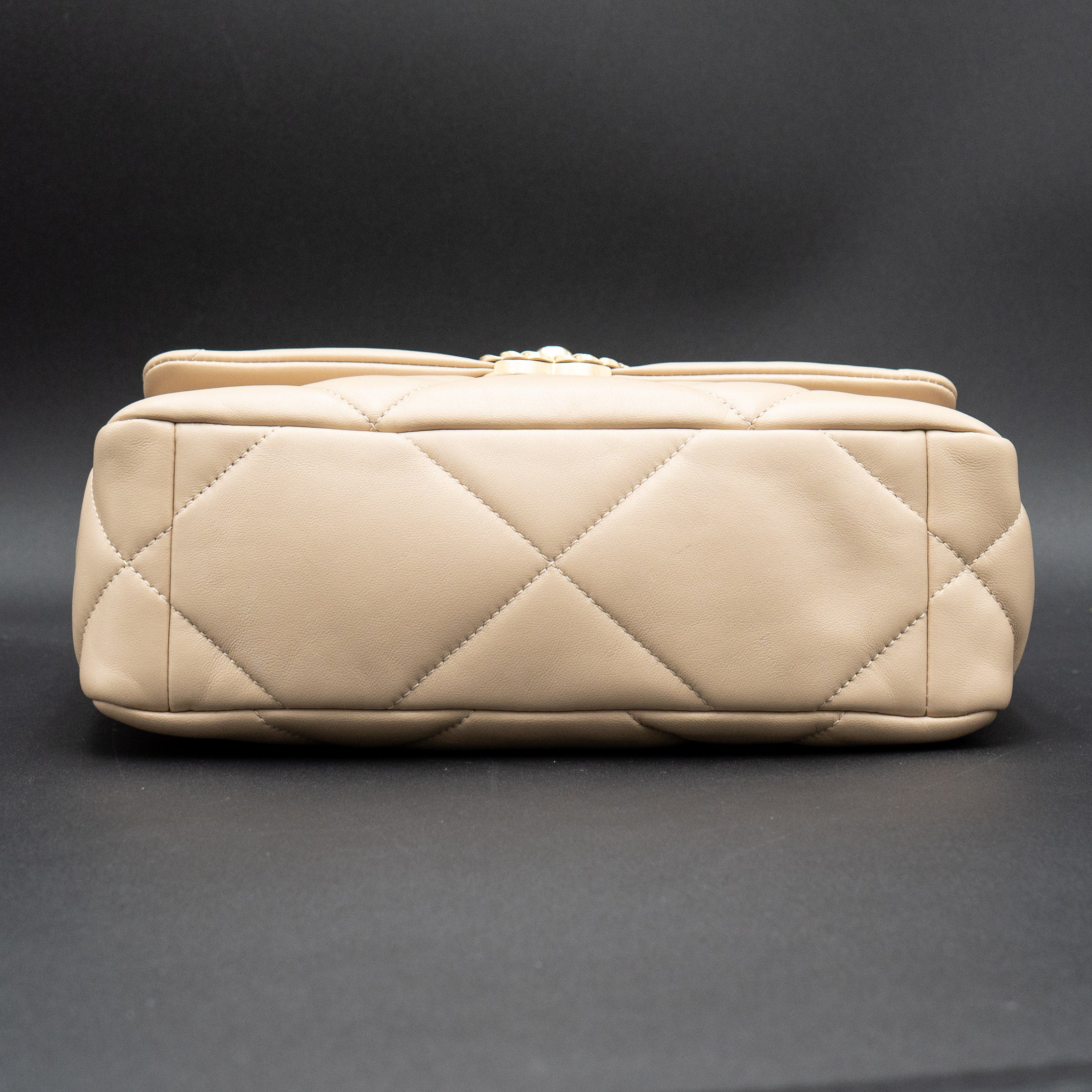 Chanel Medium Single Flap Lambskin Beige Handbag