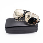 Versace Navigator Gold Tone Sunglasses
