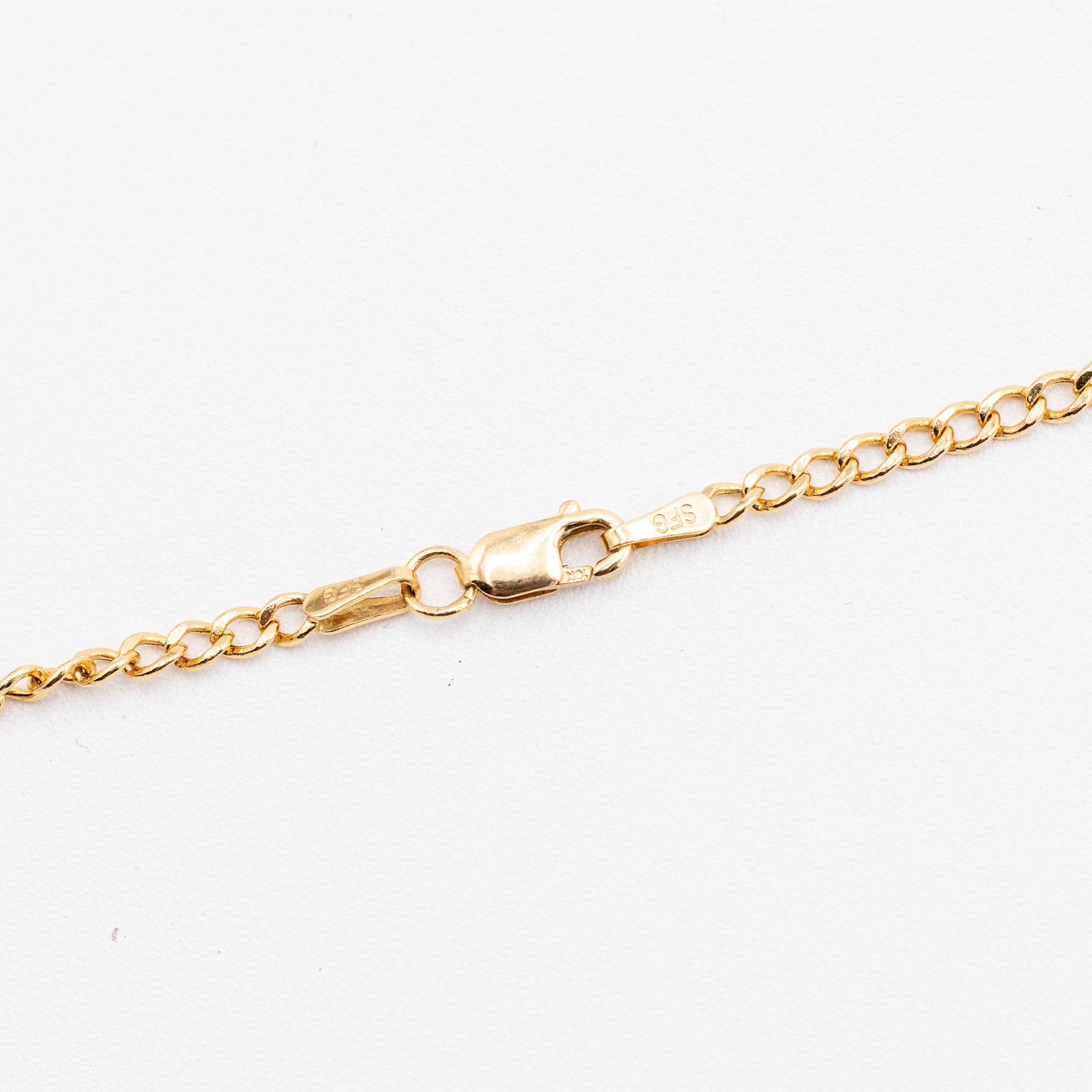 10k Yellow Gold Curved Link Chain Necklace
