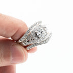 14k White Gold Round Diamond Three Piece Engagement Ring