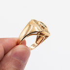 14k Yellow Gold Round Green Gemstone Ring