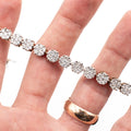 14k Yellow Gold 4ctw Round Diamond Cluster Tennis Bracelet