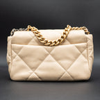 Chanel Medium Single Flap Lambskin Beige Handbag