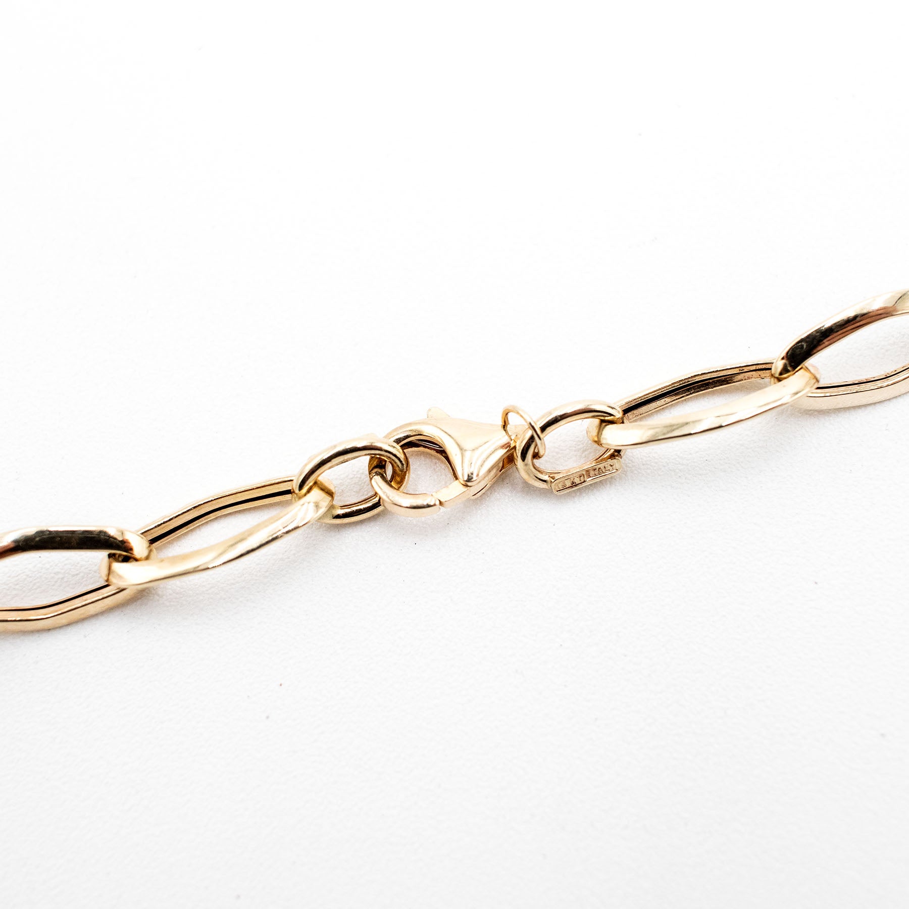 14k Yellow Gold Hollow Link Chain Necklace
